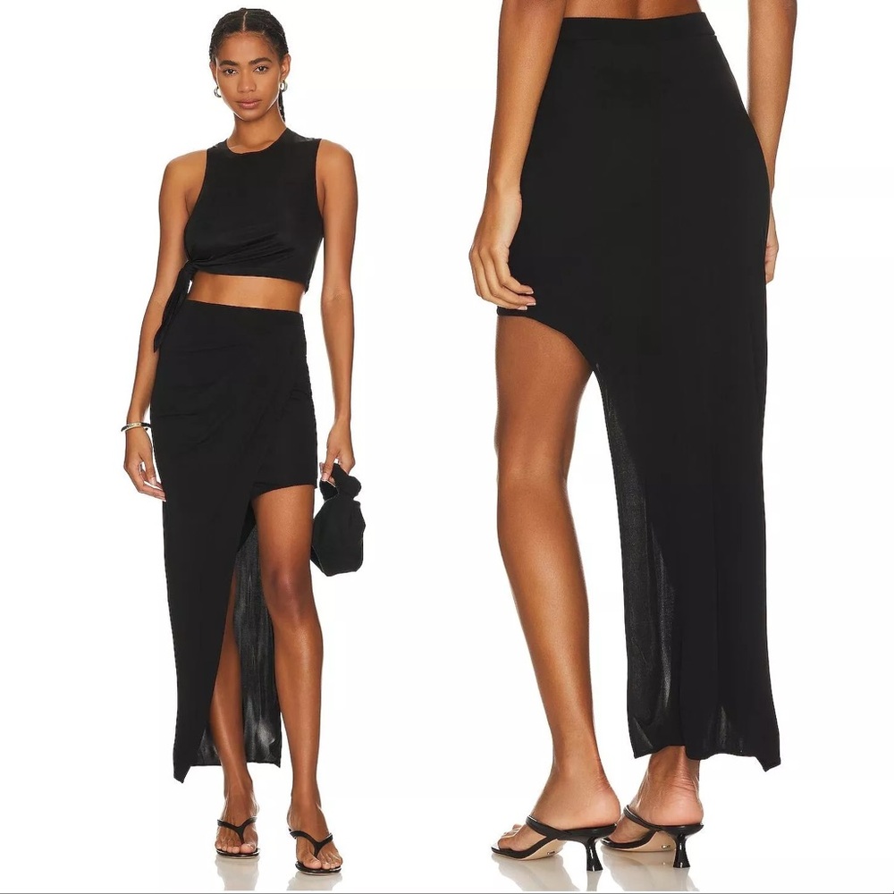 Helmut Lang Draped Asymmetric Midi Skirt - S